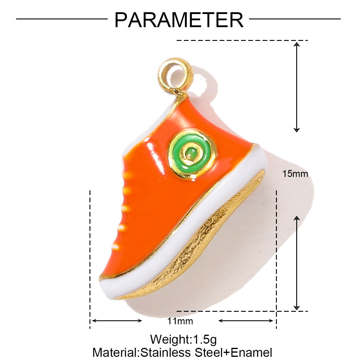 6pcs/pack Sports Stainless Steel Enamel Rugby Sneakers Necklace Pendant Telephone DIY Earring Charm Women Badminton Jewelry