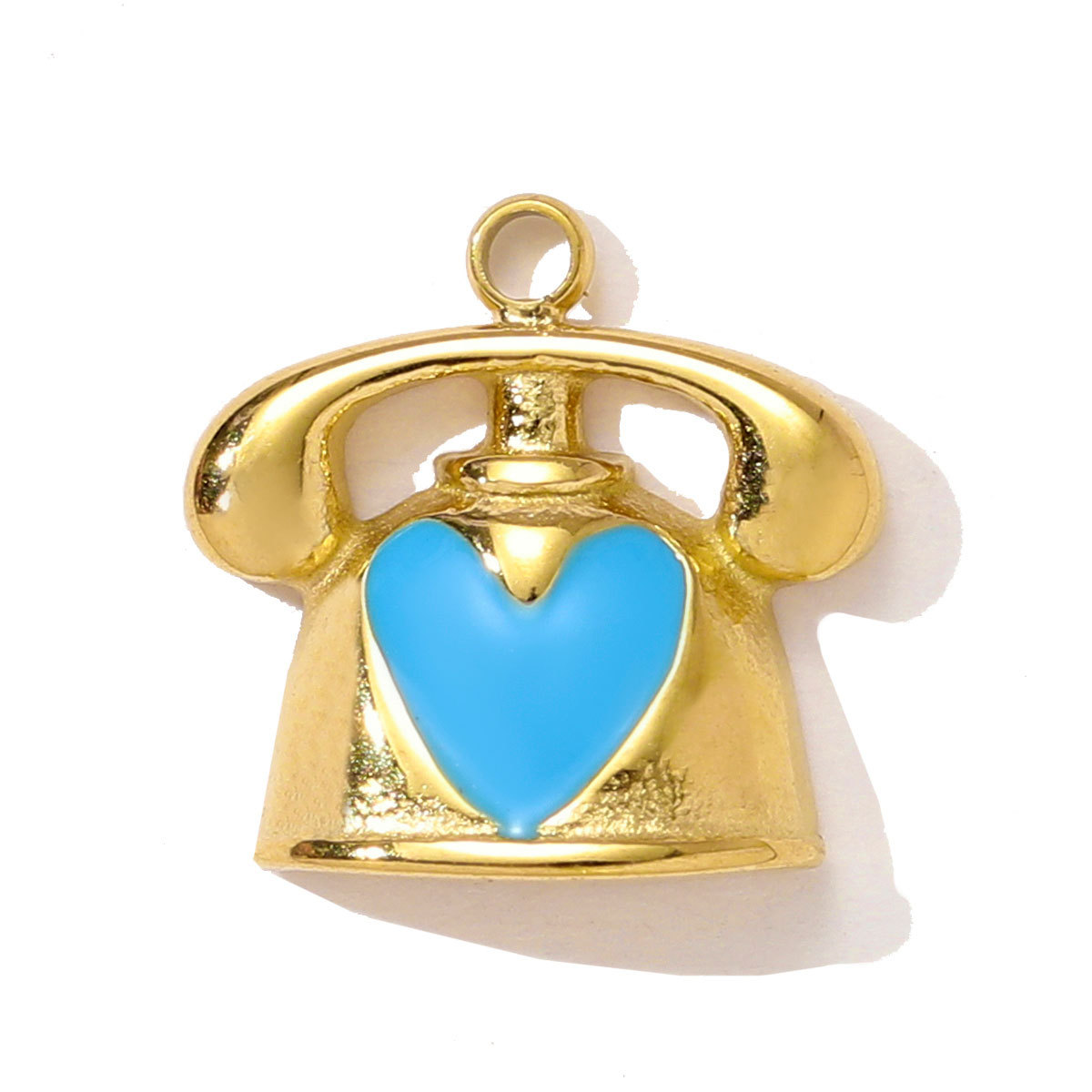6pcs/pack Sports Stainless Steel Enamel Rugby Sneakers Necklace Pendant Telephone DIY Earring Charm Women Badminton Jewelry