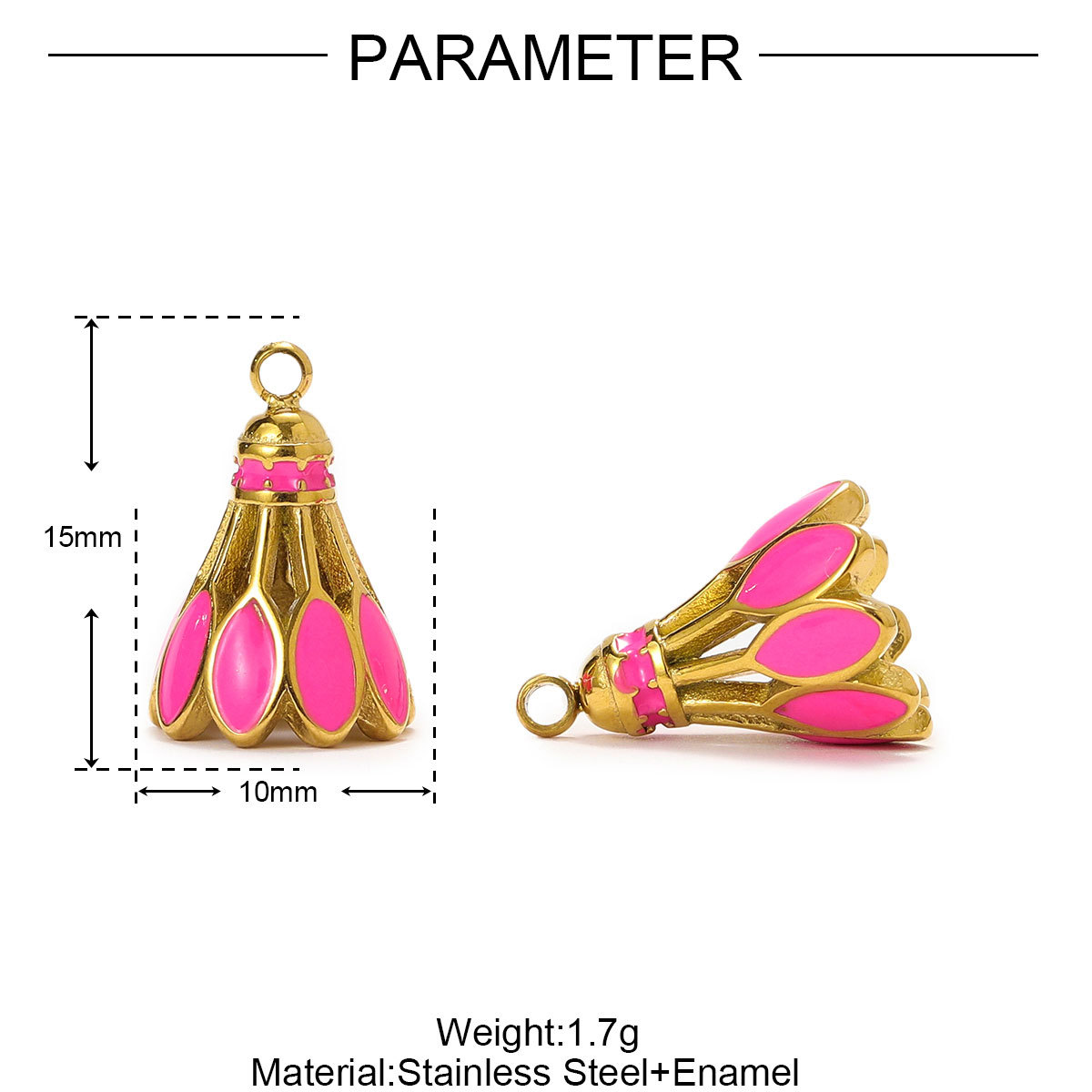 6pcs/pack Sports Stainless Steel Enamel Rugby Sneakers Necklace Pendant Telephone DIY Earring Charm Women Badminton Jewelry