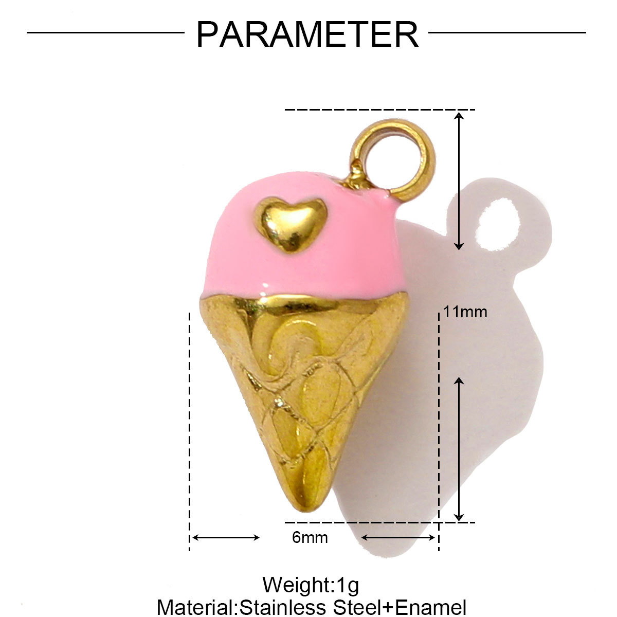 6pcs/pack Stainless Steel Enamel Ice Cream Teapot Necklace Pendant Cup Cake DIY Earring Charm Women Mushroom Jewelry