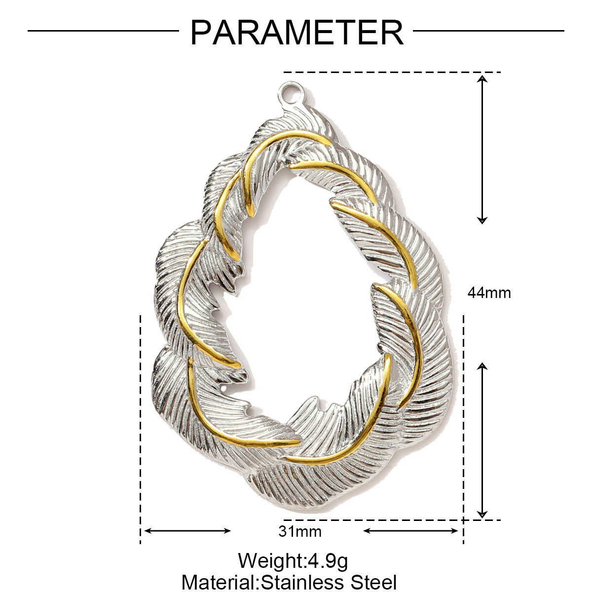 6pcs/pack Stainless Steel Two Tone Love Heart Cross Necklace Pendant Hamsa Hand DIY Earring Charm Women Flower Jewelry Wholesale