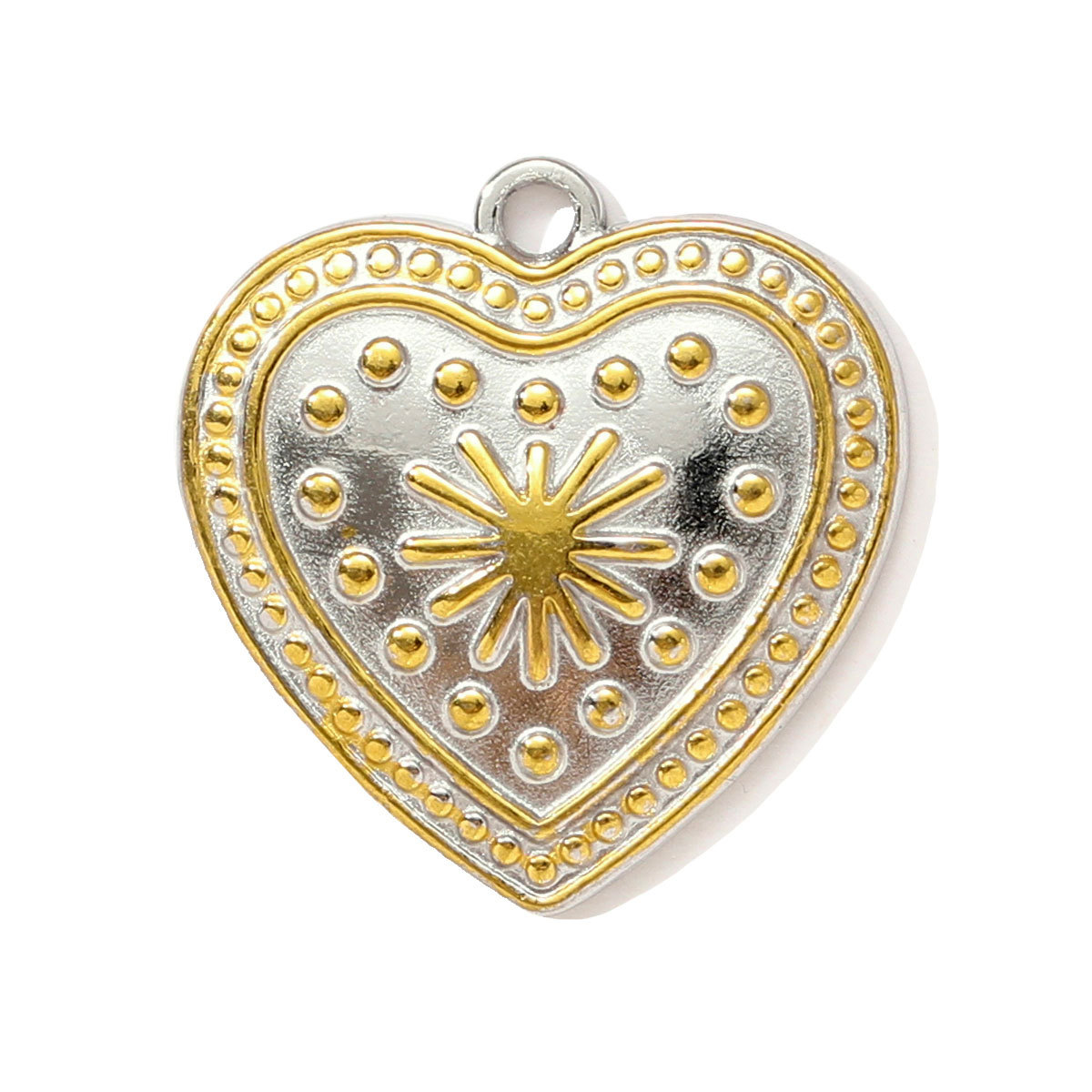 6pcs/pack Stainless Steel Two Tone Sun Plam Tree Beetle Necklace Pendant Strawberry Clover DIY Charm Women Starfish Heart Jewelry