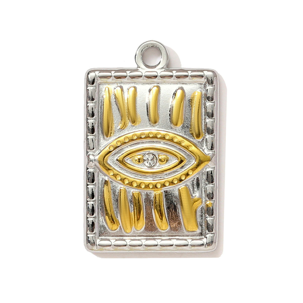6pcs/pack Stainless Steel Two Tone Sun Plam Tree Beetle Necklace Pendant Strawberry Clover DIY Charm Women Starfish Heart Jewelry