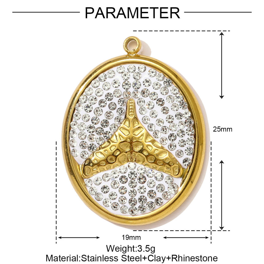 6pcs/pack Stainless Steel Angel Love Heart Necklace Pendant Two Tine Eagle Butterfly Conch DIY Charm Women Fish Tail Jewelry