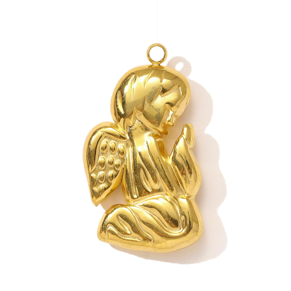 6pcs/pack Stainless Steel Angel Love Heart Necklace Pendant Two Tine Eagle Butterfly Conch DIY Charm Women Fish Tail Jewelry