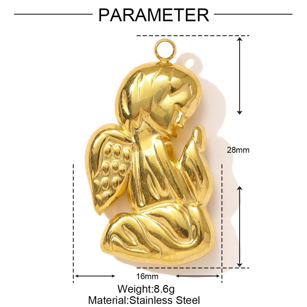 6pcs/pack Stainless Steel Angel Love Heart Necklace Pendant Two Tine Eagle Butterfly Conch DIY Charm Women Fish Tail Jewelry