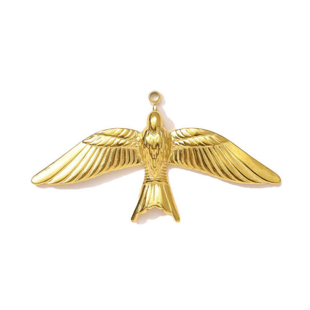6pcs/pack Stainless Steel Angel Love Heart Necklace Pendant Two Tine Eagle Butterfly Conch DIY Charm Women Fish Tail Jewelry