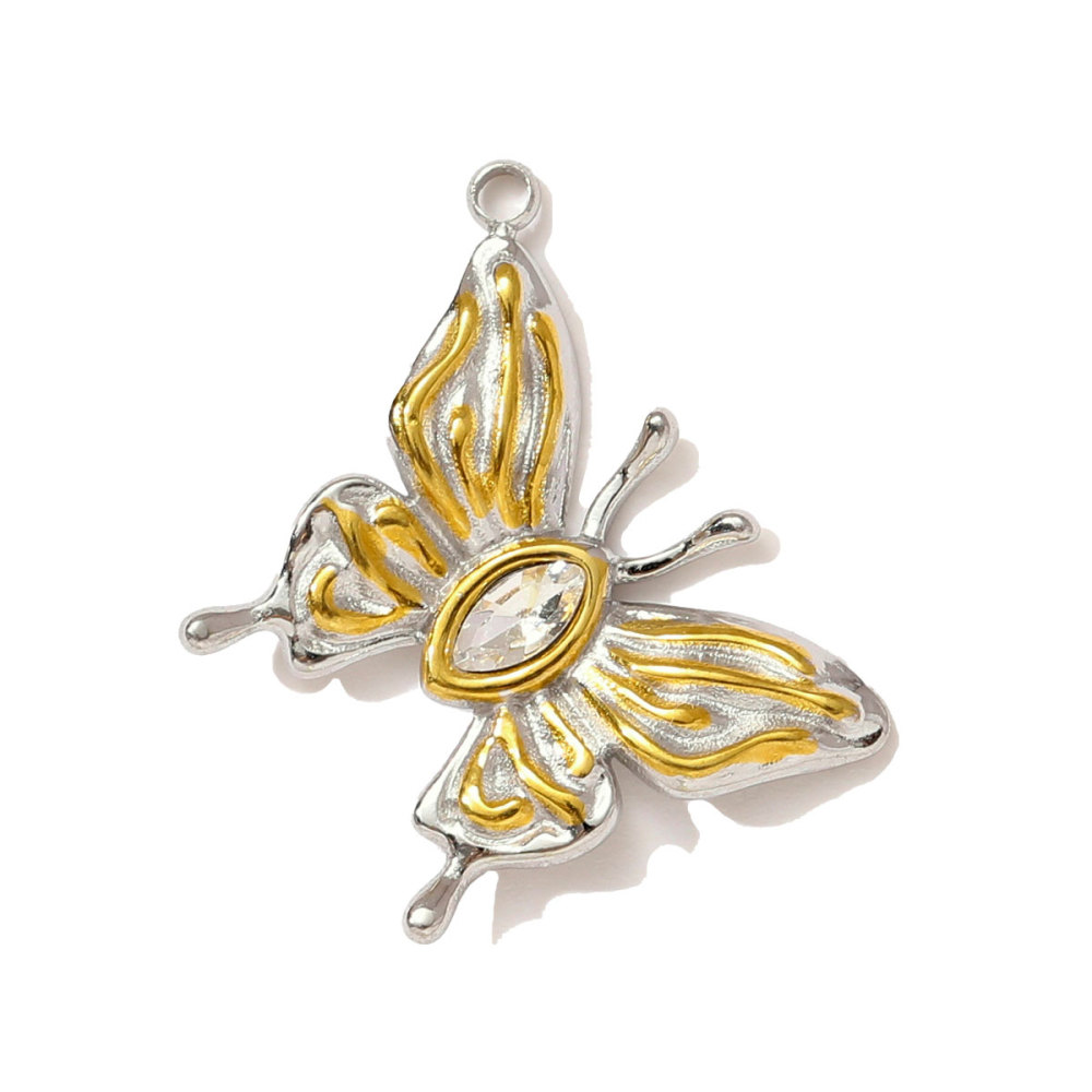 6pcs/pack Stainless Steel Angel Love Heart Necklace Pendant Two Tine Eagle Butterfly Conch DIY Charm Women Fish Tail Jewelry