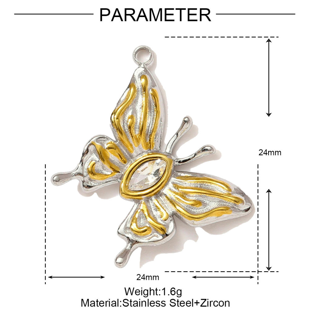 6pcs/pack Stainless Steel Angel Love Heart Necklace Pendant Two Tine Eagle Butterfly Conch DIY Charm Women Fish Tail Jewelry