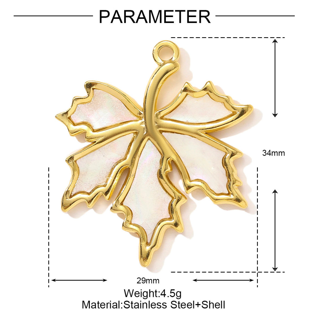 6pcs/pack French Stainless Steel Rhinestone Starfish Necklace Pendant Sea Snake Fish DIY Earring Charm Women Maple Leaf Jewelry