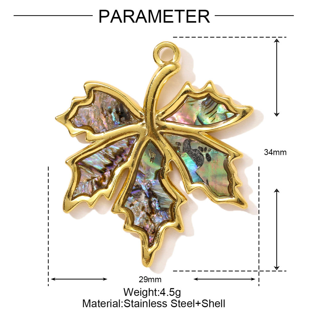 6pcs/pack French Stainless Steel Rhinestone Starfish Necklace Pendant Sea Snake Fish DIY Earring Charm Women Maple Leaf Jewelry