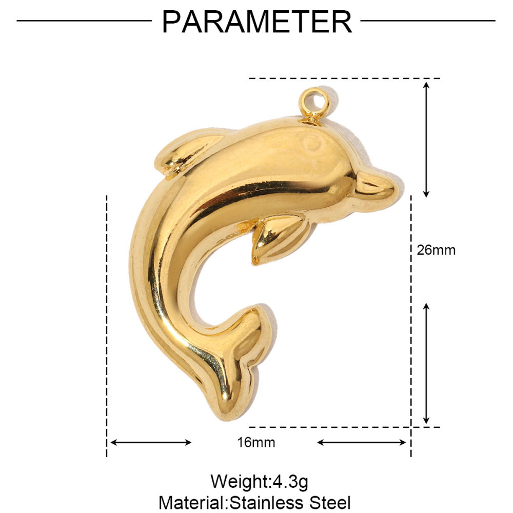 6pcs/pack French Natural Srone Snake Stainless Steel Diy Charms Women Manta Ray Turtle Necklace Pendant Dolphin Jewelry