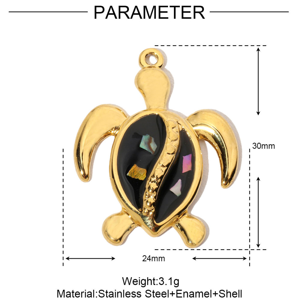 6pcs/pack French Natural Srone Snake Stainless Steel Diy Charms Women Manta Ray Turtle Necklace Pendant Dolphin Jewelry