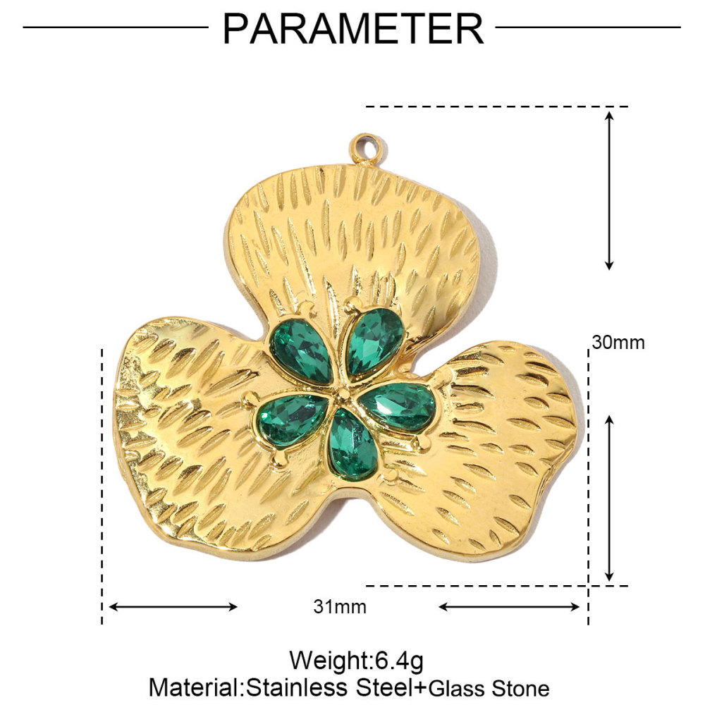 6pcs/pack French Eagle Natural Stone Stainless Steel Diy Charms Women Flower Necklace Pendant Shell Oval Jewelry
