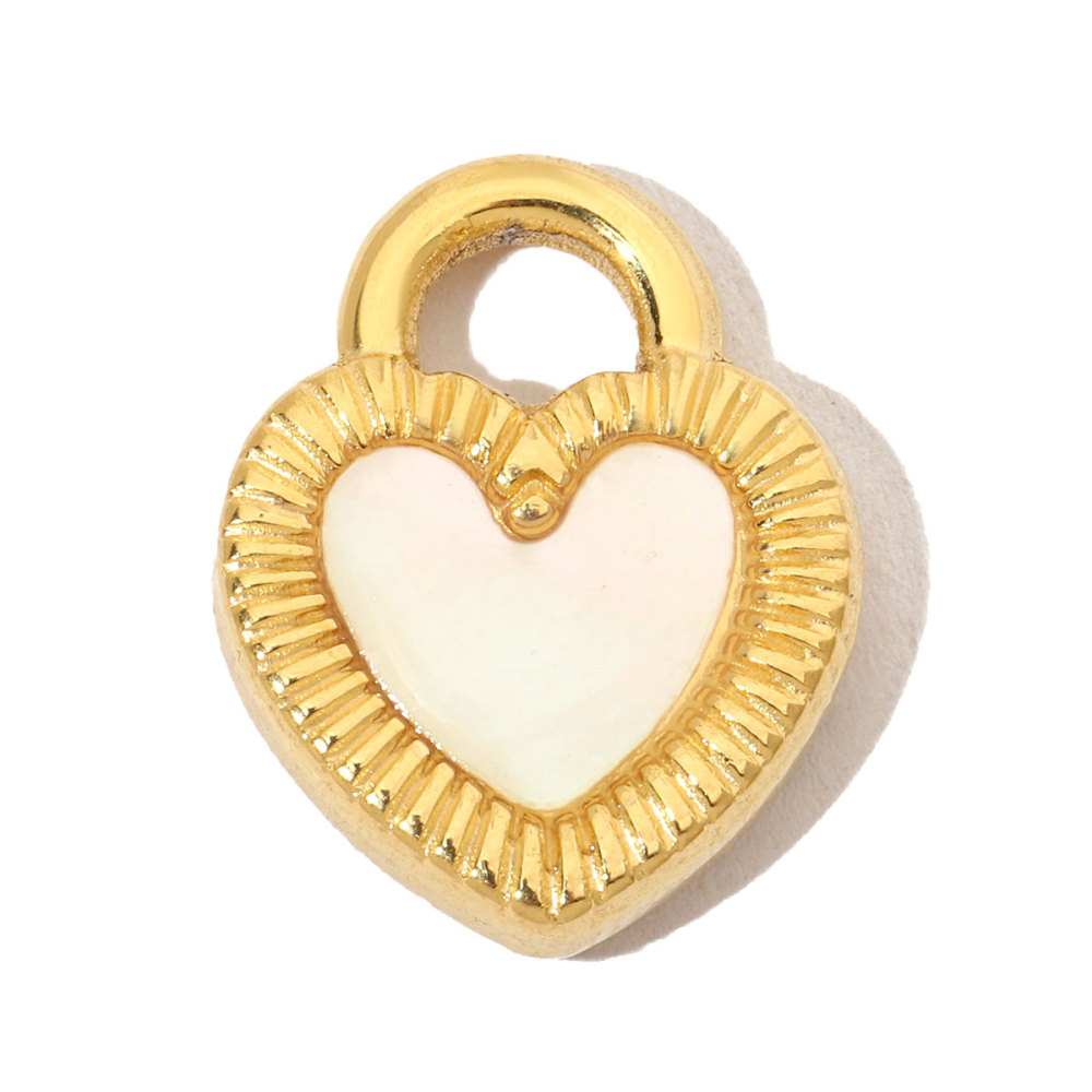 6pcs/pack French Crystal Bear Paw Stainless Steel Bracelet Charms Women Enamel Heart Necklace Pendant Love Lock Jewelry