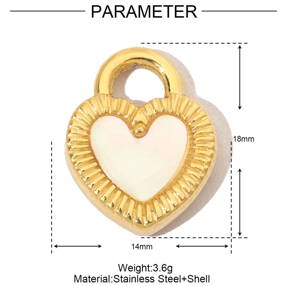 6pcs/pack French Crystal Bear Paw Stainless Steel Bracelet Charms Women Enamel Heart Necklace Pendant Love Lock Jewelry