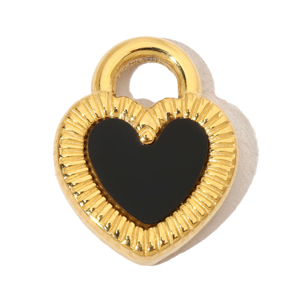 6pcs/pack French Crystal Bear Paw Stainless Steel Bracelet Charms Women Enamel Heart Necklace Pendant Love Lock Jewelry