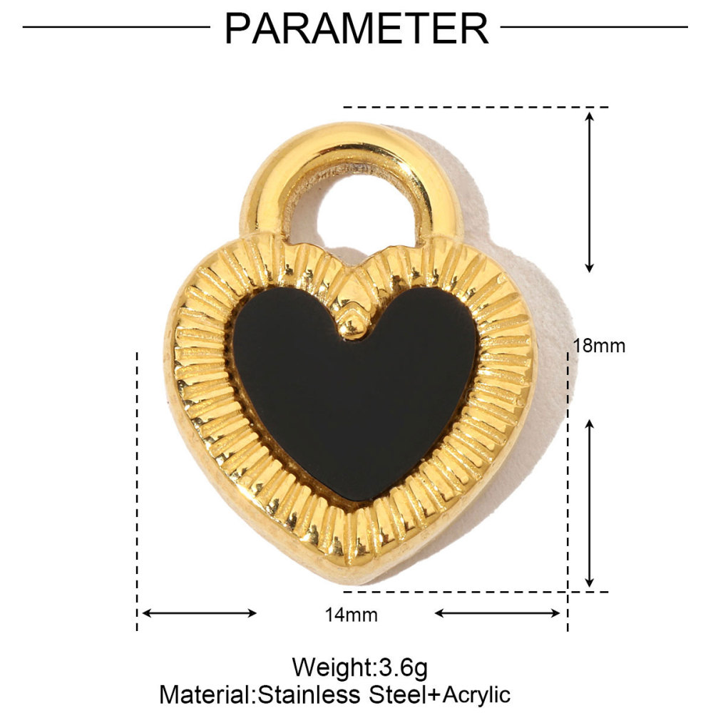 6pcs/pack French Crystal Bear Paw Stainless Steel Bracelet Charms Women Enamel Heart Necklace Pendant Love Lock Jewelry