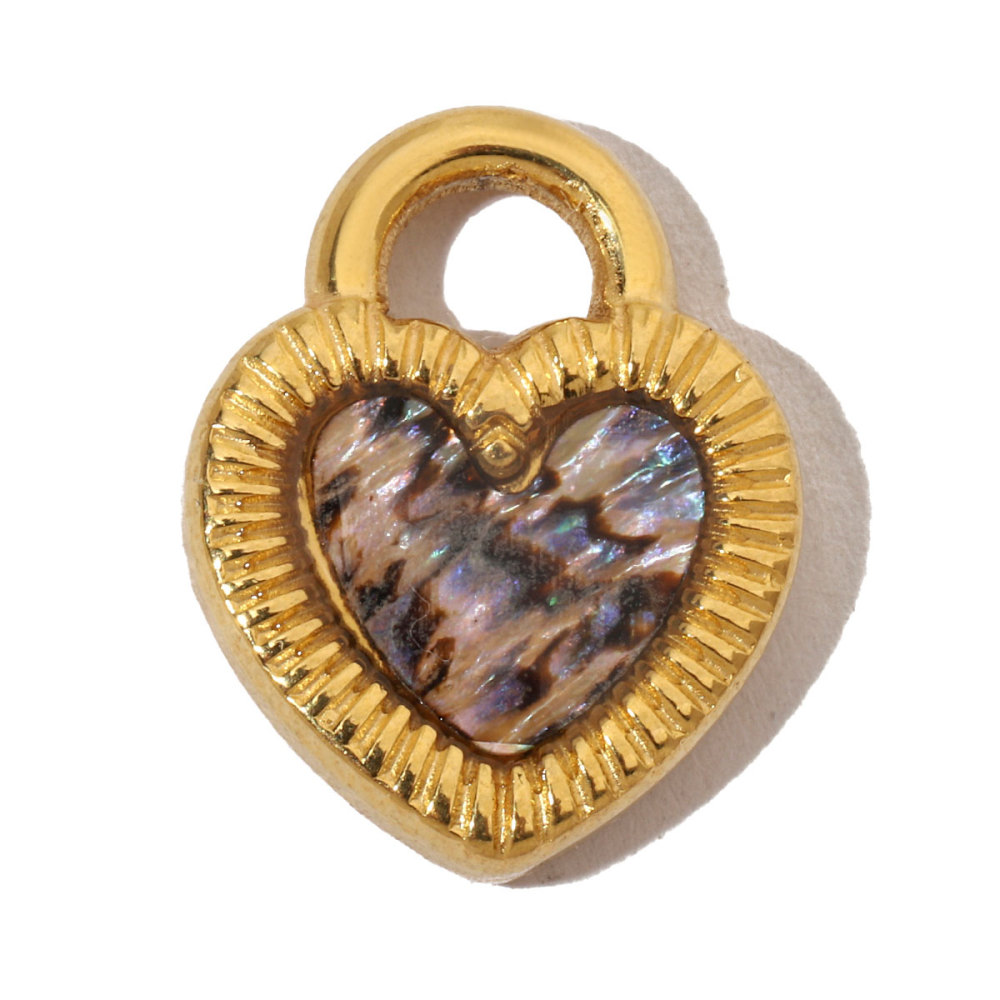 6pcs/pack French Crystal Bear Paw Stainless Steel Bracelet Charms Women Enamel Heart Necklace Pendant Love Lock Jewelry