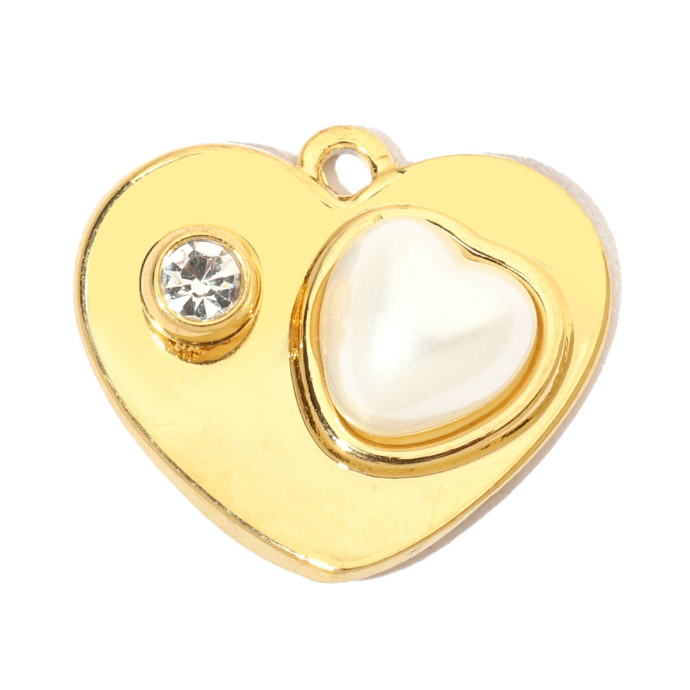 6pcs/pack French Natural Stone Heart Flower Stainless Steel Diy Charms Women Pearl Coral Earrings Pendant Clover Jewelry