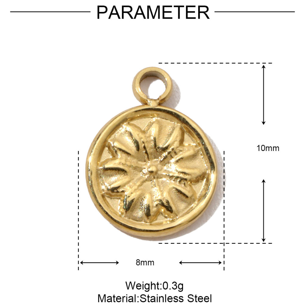 6pcs/pack French Clover Cross Stainless Steel Bracelet Diy Charms Women Love Heart Necklace Pendant Wholesale Banana Jewelry