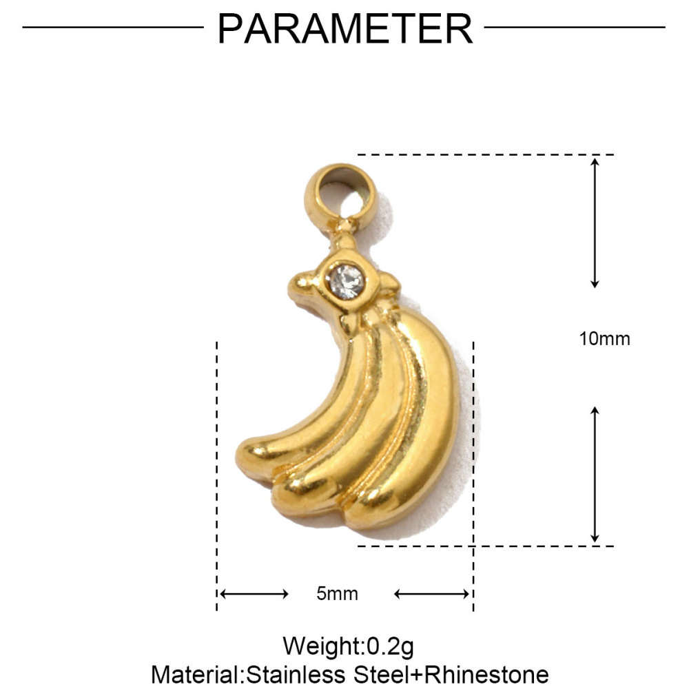 6pcs/pack French Clover Cross Stainless Steel Bracelet Diy Charms Women Love Heart Necklace Pendant Wholesale Banana Jewelry