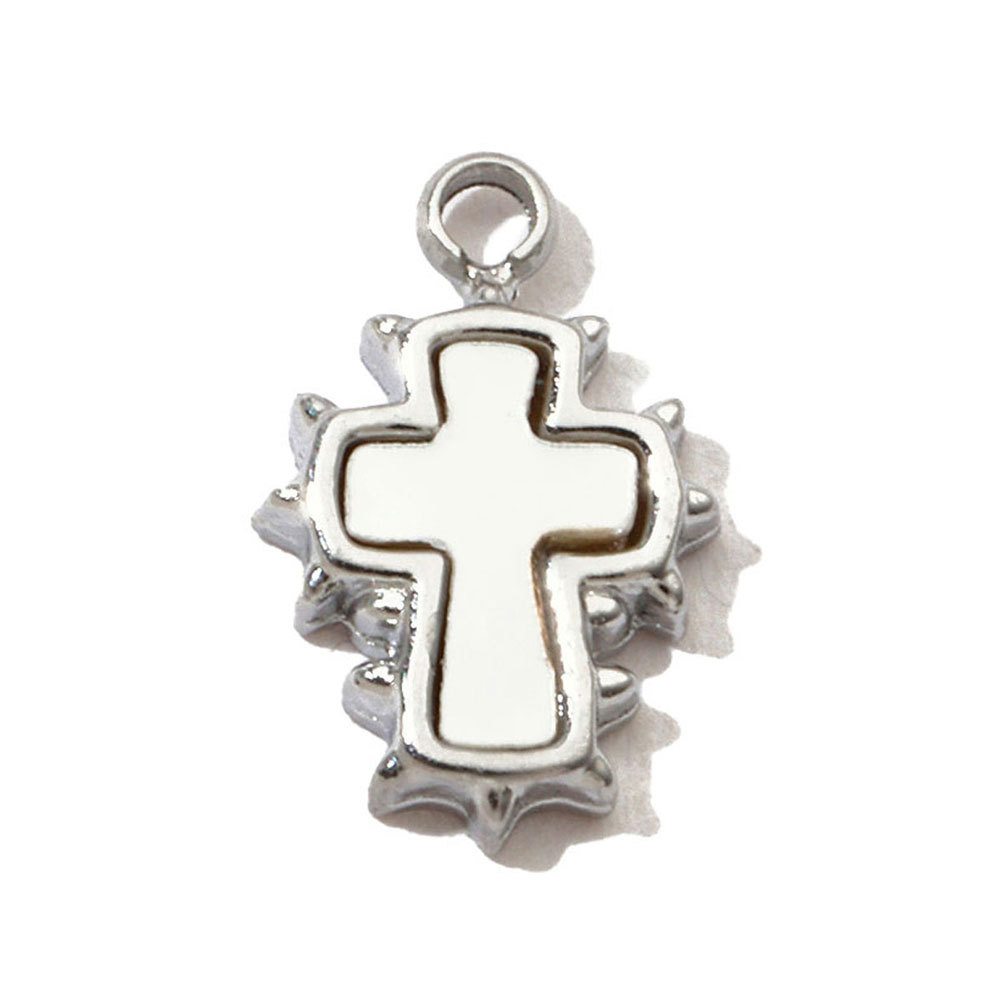 6pcs/pack French Clover Cross Stainless Steel Bracelet Diy Charms Women Love Heart Necklace Pendant Wholesale Banana Jewelry
