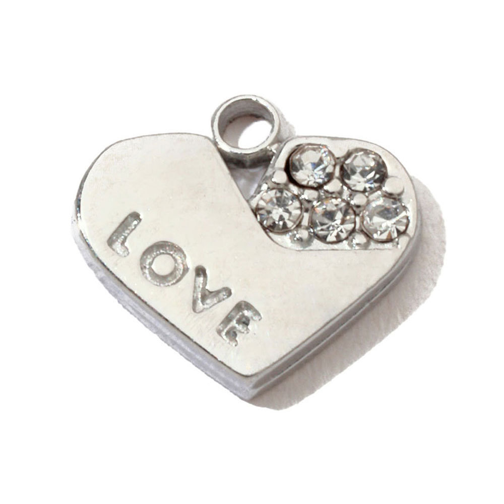 6pcs/pack French Clover Cross Stainless Steel Bracelet Diy Charms Women Love Heart Necklace Pendant Wholesale Banana Jewelry