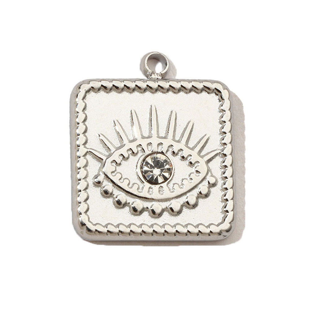 6pcs/pack French Eye Flower Stainless Steel Diy Bracelet Charms Women Virgin Mary Necklace Pendant Religious Tag Jewelry