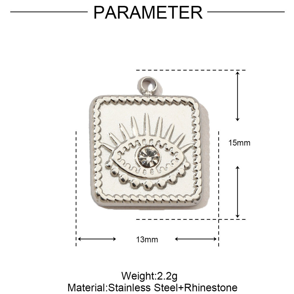 6pcs/pack French Eye Flower Stainless Steel Diy Bracelet Charms Women Virgin Mary Necklace Pendant Religious Tag Jewelry