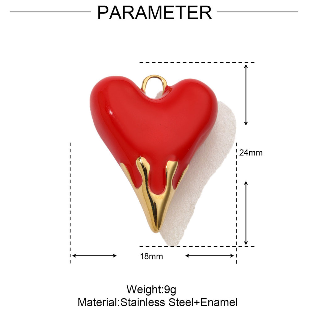 6pcs/pack French Retro Heart Moon Stainless Steel Necklace Pendant Women Enamel Angel Bracelet Diy Charms Wholesale Love Jewelry