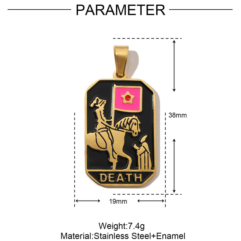 6pcs/pack French Retro 24 Tarot Card Stainless Steel DIY Pendant Enamel Empress Earring DIY Charm Wholesale Star Moon Jewelry