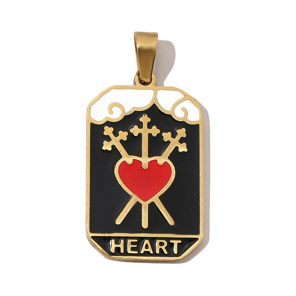 6pcs/pack French Retro 24 Tarot Card Stainless Steel DIY Pendant Enamel Empress Earring DIY Charm Wholesale Star Moon Jewelry