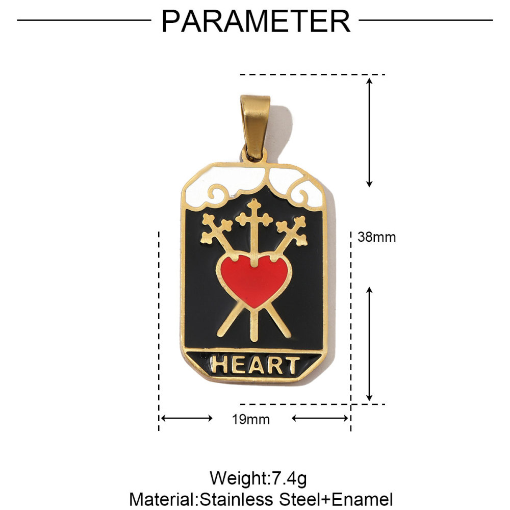 6pcs/pack French Retro 24 Tarot Card Stainless Steel DIY Pendant Enamel Empress Earring DIY Charm Wholesale Star Moon Jewelry