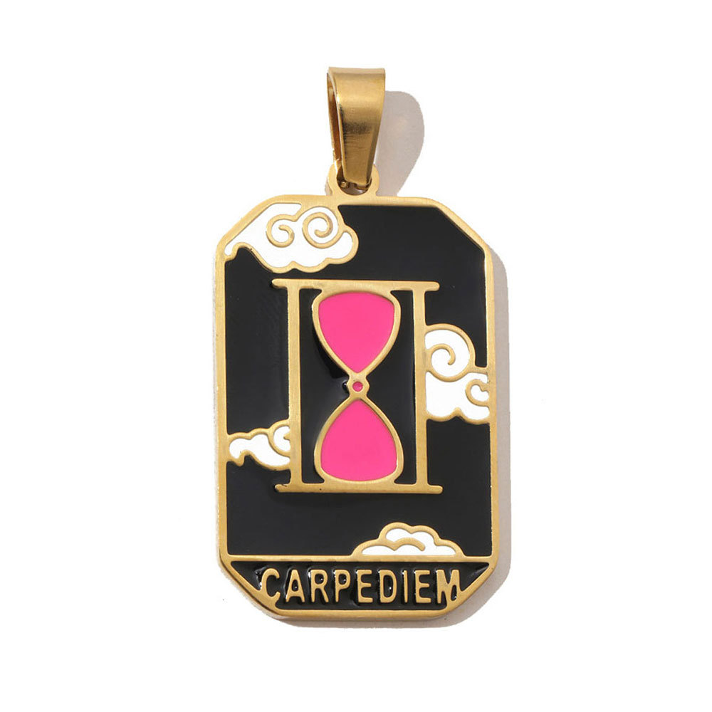 6pcs/pack French Retro 24 Tarot Card Stainless Steel DIY Pendant Enamel Empress Earring DIY Charm Wholesale Star Moon Jewelry