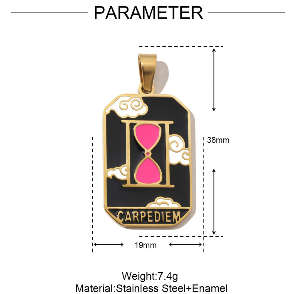 6pcs/pack French Retro 24 Tarot Card Stainless Steel DIY Pendant Enamel Empress Earring DIY Charm Wholesale Star Moon Jewelry