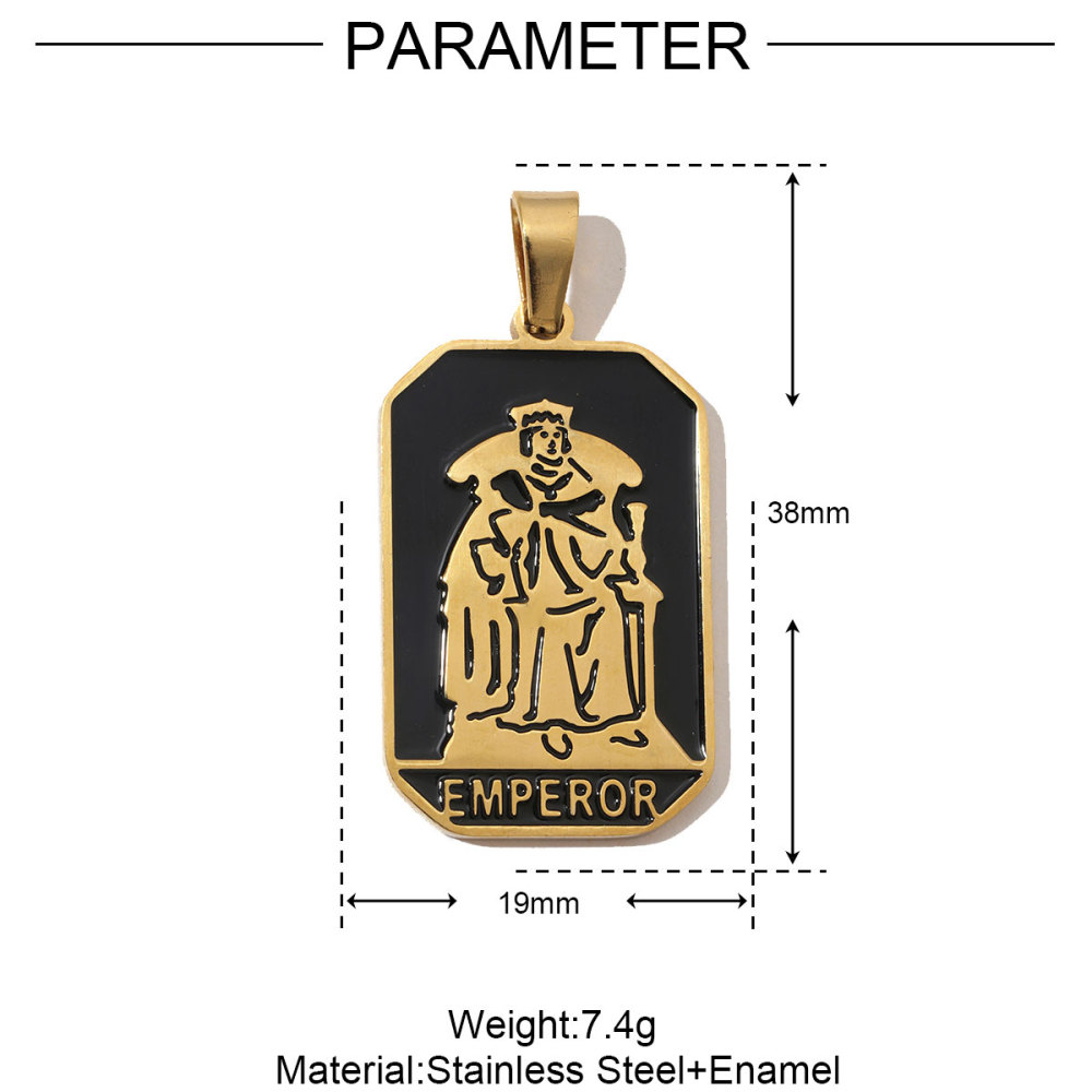6pcs/pack French Retro 24 Tarot Card Stainless Steel DIY Pendant Enamel Empress Earring DIY Charm Wholesale Star Moon Jewelry