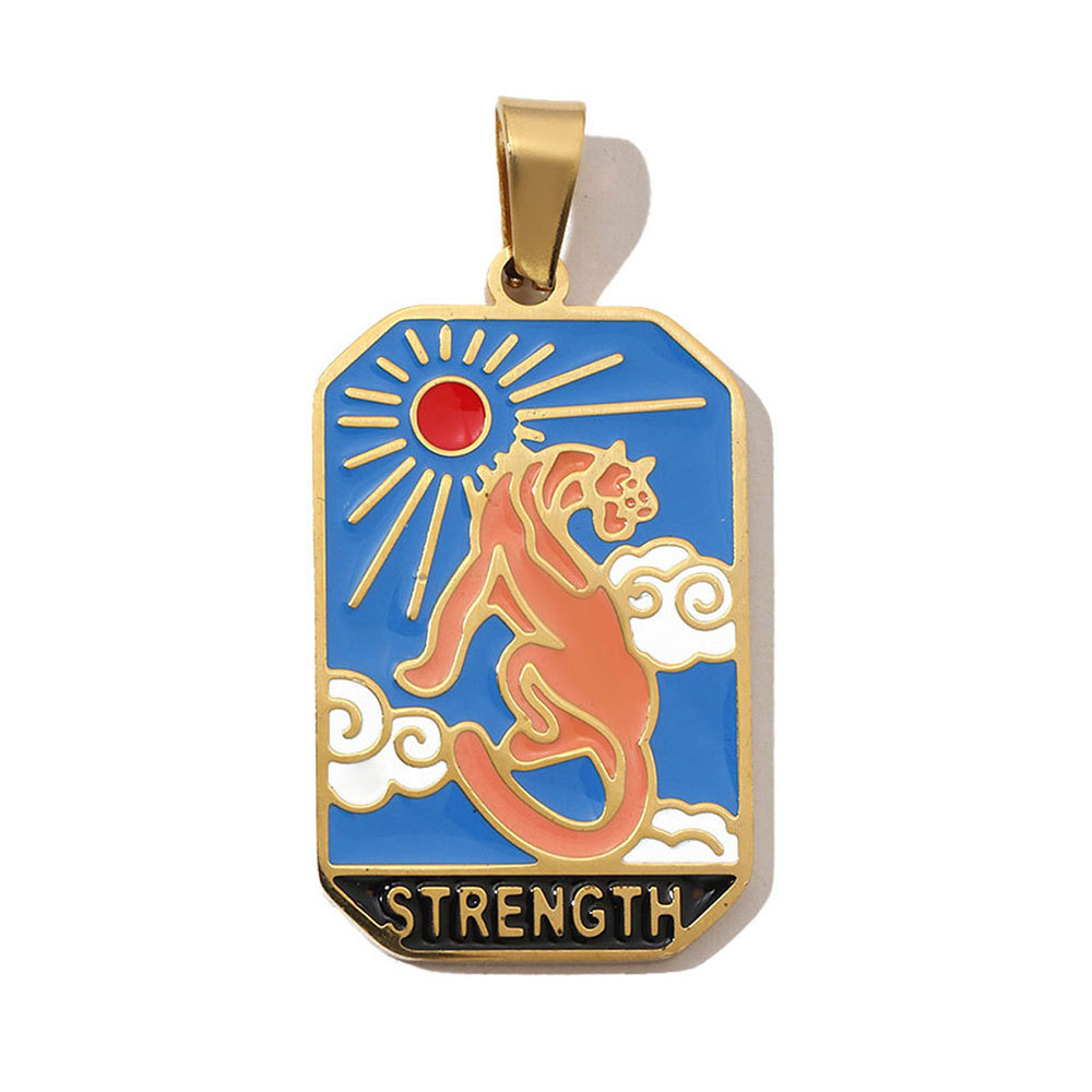 6pcs/pack French Retro 24 Tarot Card Stainless Steel DIY Pendant Enamel Empress Earring DIY Charm Wholesale Star Moon Jewelry
