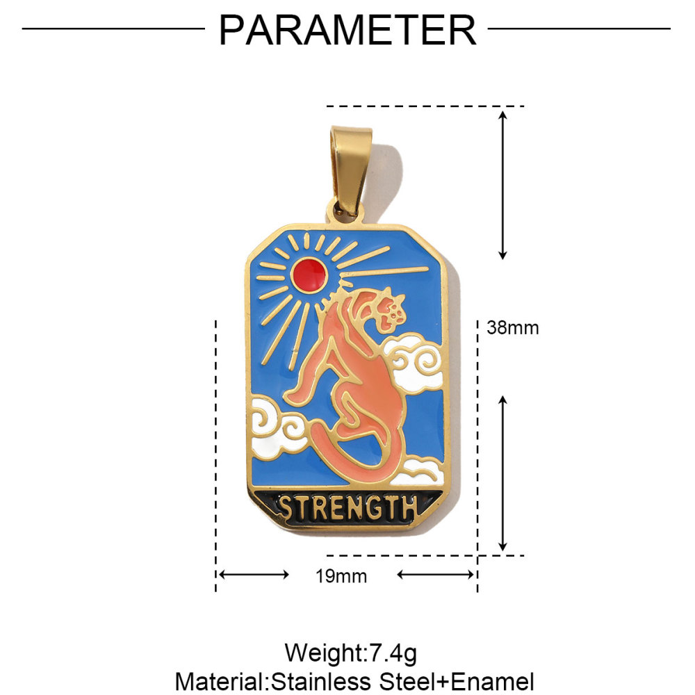 6pcs/pack French Retro 24 Tarot Card Stainless Steel DIY Pendant Enamel Empress Earring DIY Charm Wholesale Star Moon Jewelry