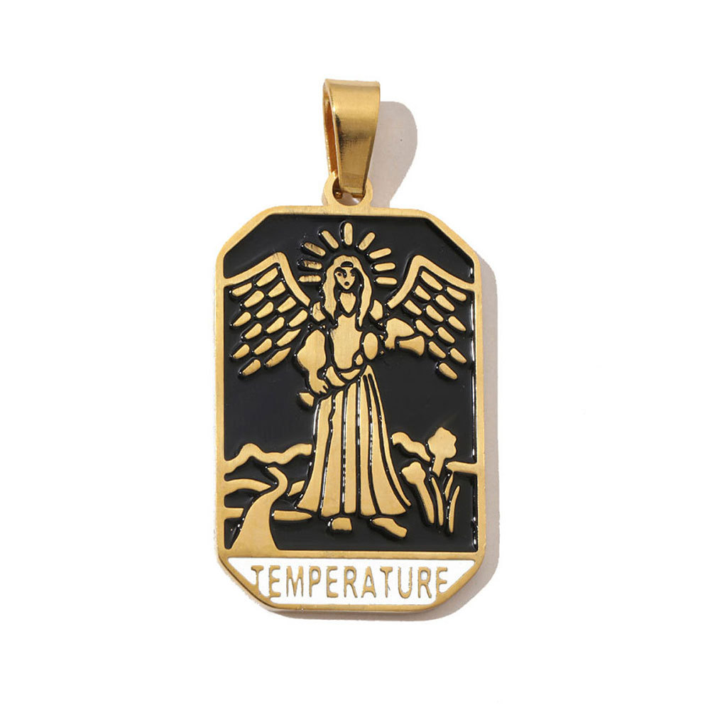 6pcs/pack French Retro 24 Tarot Card Stainless Steel DIY Pendant Enamel Empress Earring DIY Charm Wholesale Star Moon Jewelry