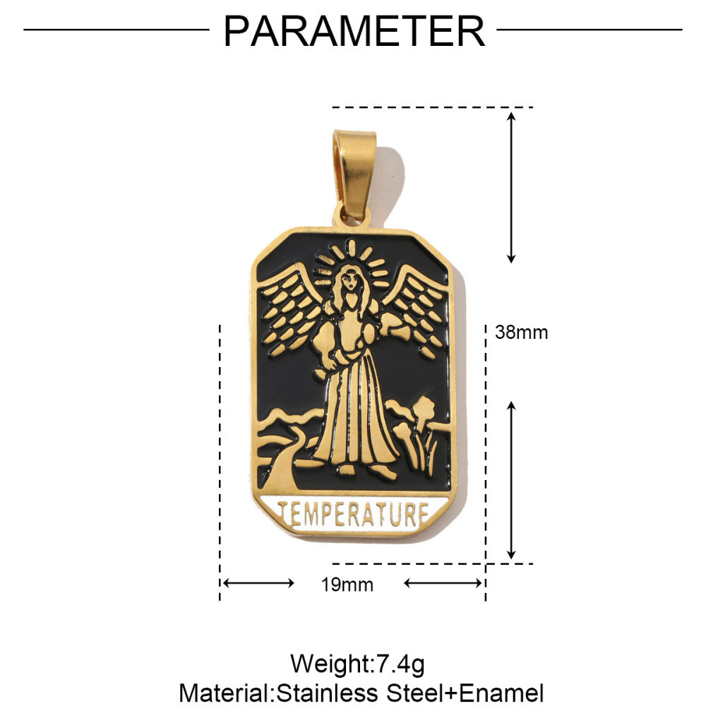6pcs/pack French Retro 24 Tarot Card Stainless Steel DIY Pendant Enamel Empress Earring DIY Charm Wholesale Star Moon Jewelry