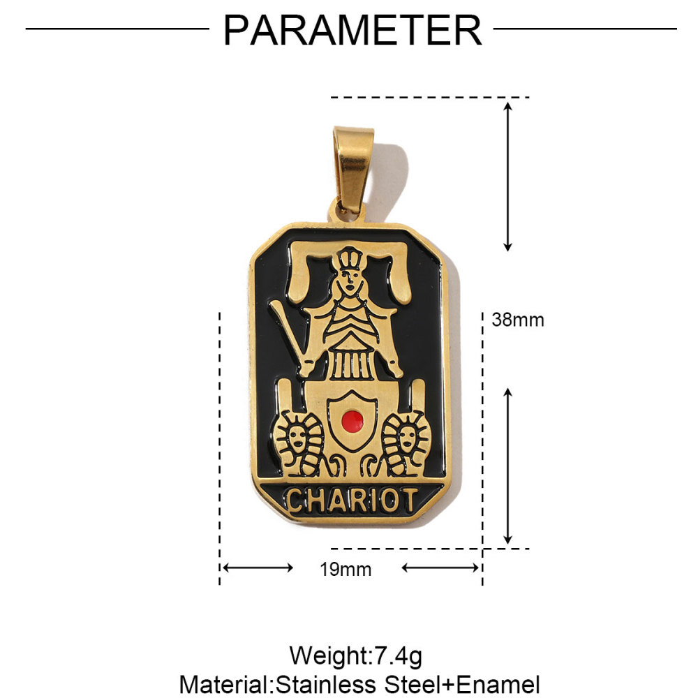 6pcs/pack French Retro 24 Tarot Card Stainless Steel DIY Pendant Enamel Empress Earring DIY Charm Wholesale Star Moon Jewelry