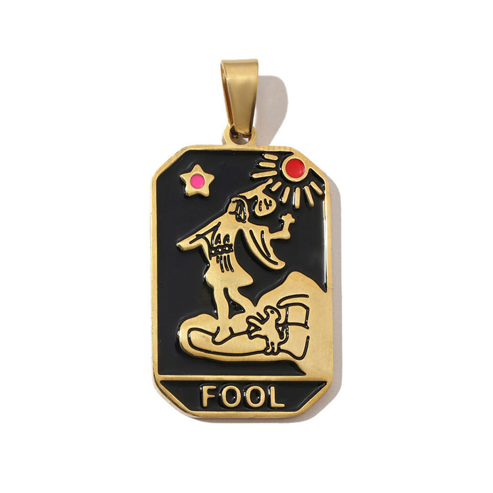 6pcs/pack French Retro 24 Tarot Card Stainless Steel DIY Pendant Enamel Empress Earring DIY Charm Wholesale Star Moon Jewelry