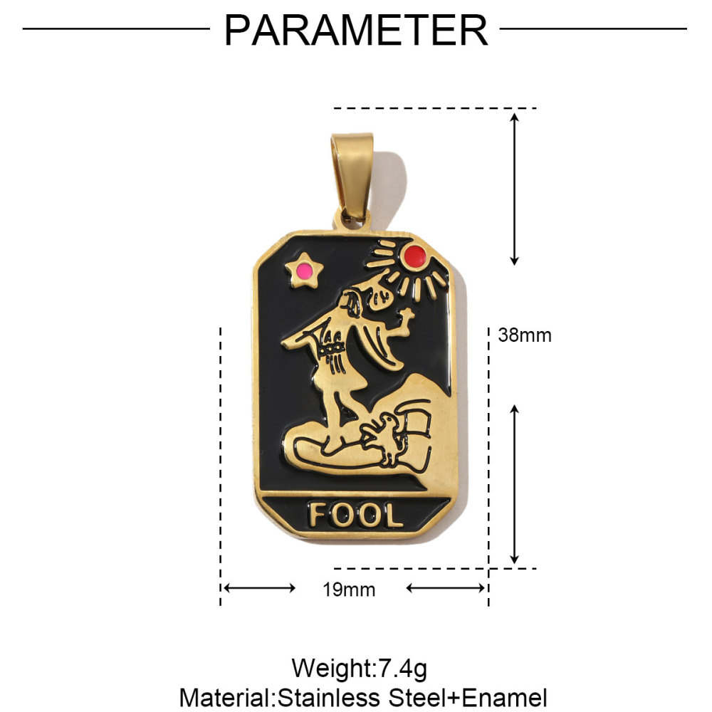 6pcs/pack French Retro 24 Tarot Card Stainless Steel DIY Pendant Enamel Empress Earring DIY Charm Wholesale Star Moon Jewelry
