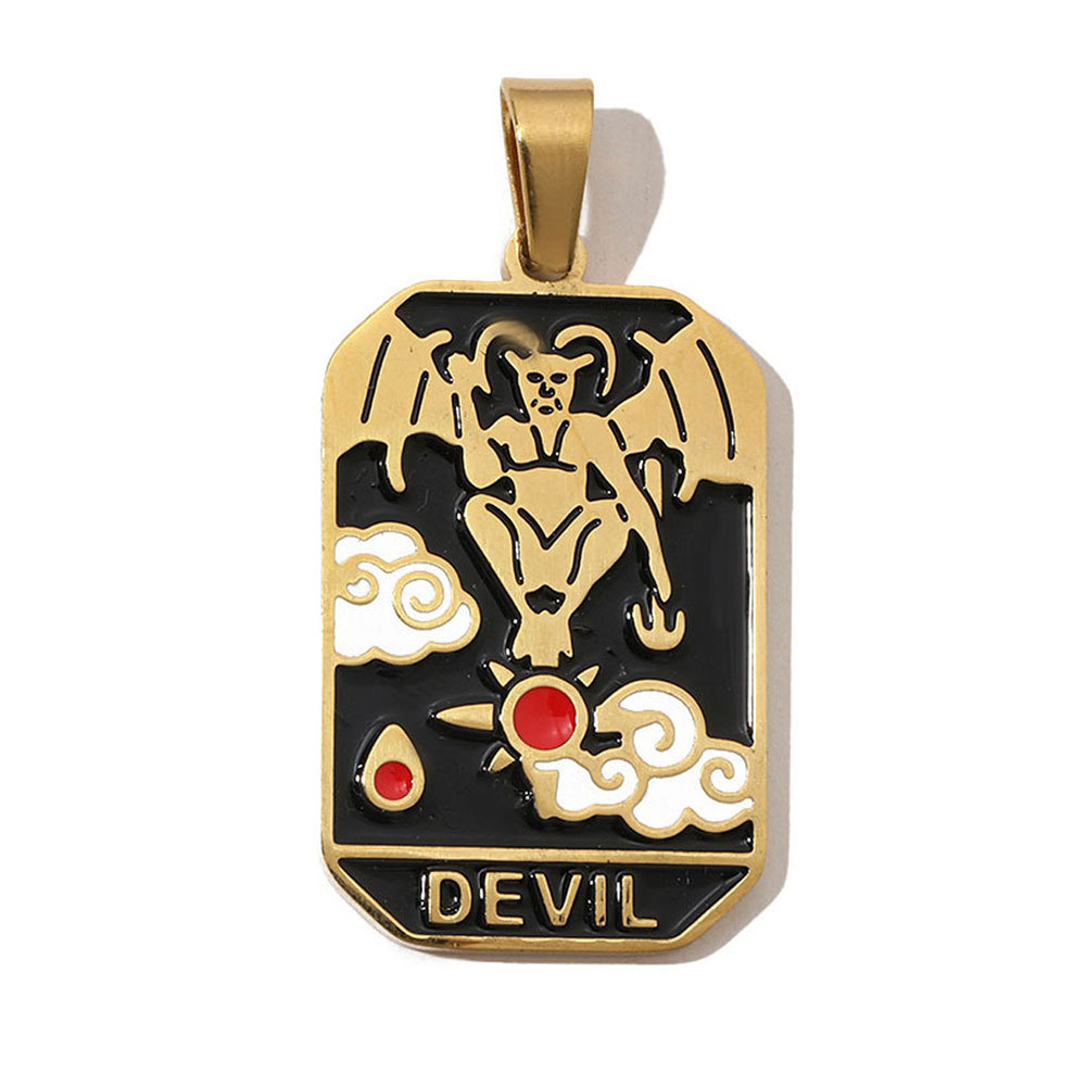 6pcs/pack French Retro 24 Tarot Card Stainless Steel DIY Pendant Enamel Empress Earring DIY Charm Wholesale Star Moon Jewelry