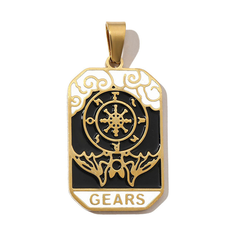 6pcs/pack French Retro 24 Tarot Card Stainless Steel DIY Pendant Enamel Empress Earring DIY Charm Wholesale Star Moon Jewelry
