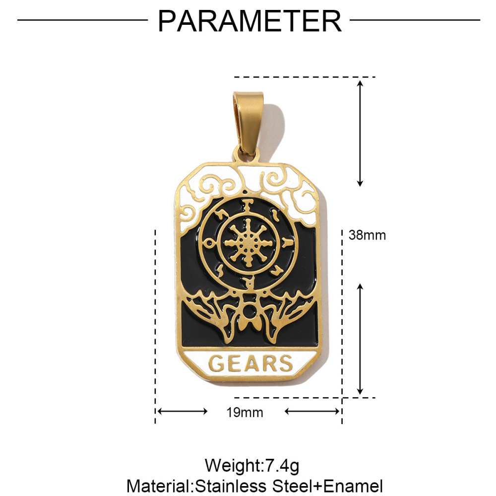 6pcs/pack French Retro 24 Tarot Card Stainless Steel DIY Pendant Enamel Empress Earring DIY Charm Wholesale Star Moon Jewelry