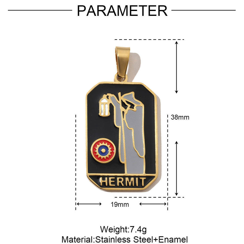 6pcs/pack French Retro 24 Tarot Card Stainless Steel DIY Pendant Enamel Empress Earring DIY Charm Wholesale Star Moon Jewelry
