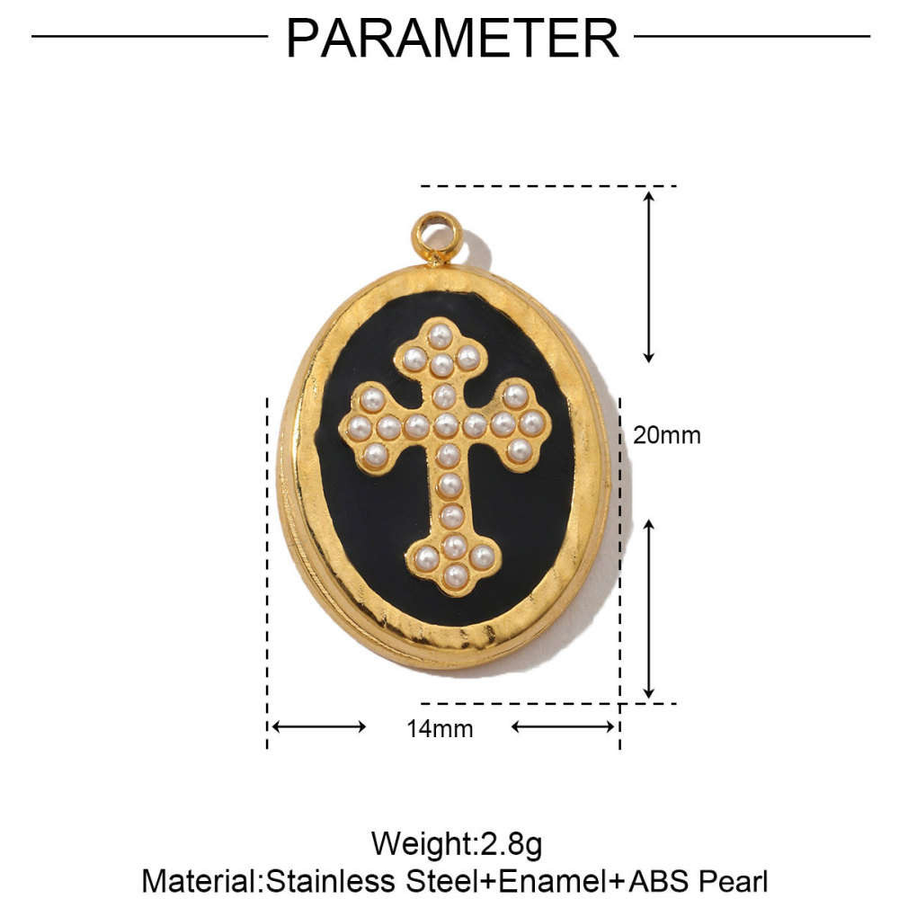 6pcs/pack French Stone Hamsa Hand Eye Stainless Steel Necklace Pendant Women Enamel Heart Cross Earring DIY Charms Moon Jewelry
