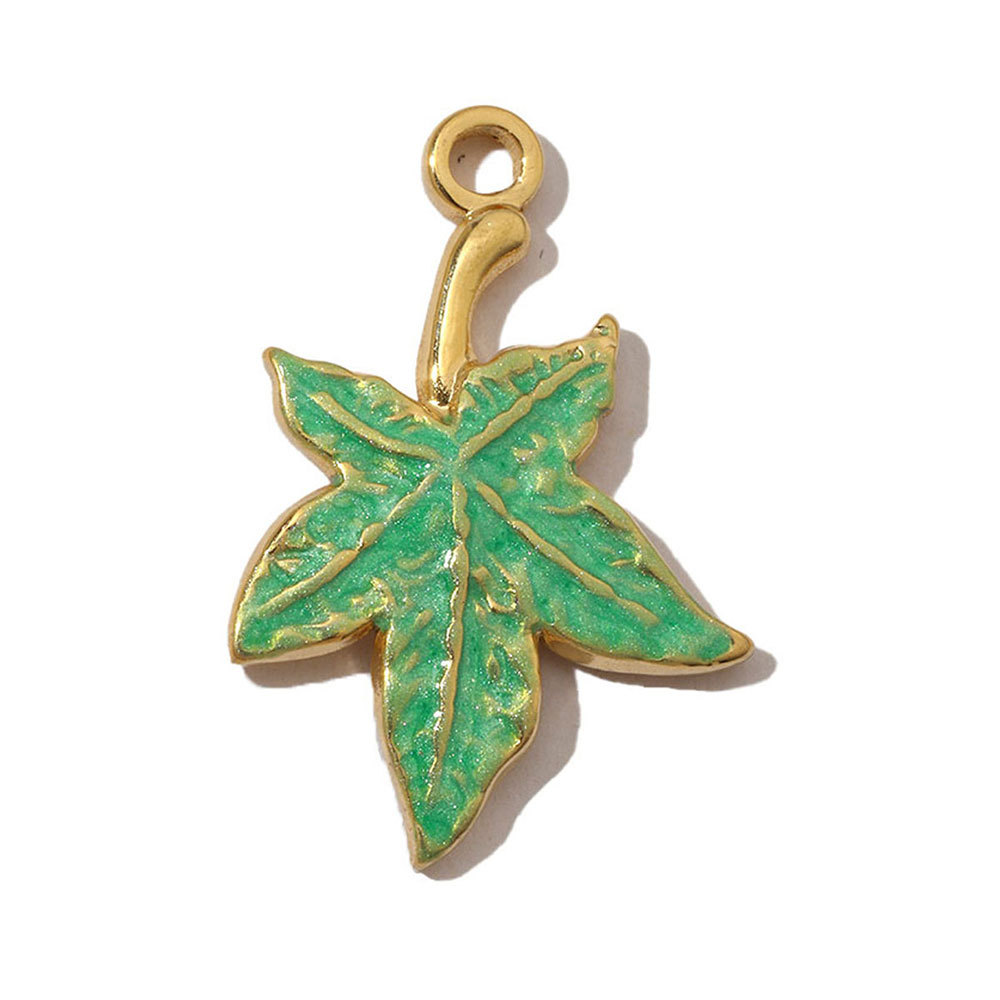 6pcs/pack French Pearl Flower Stainless Steel Necklace Pendant Women Lotus Ginkgo Maple Leaf Earring DIY Charms Daisy Jewelry